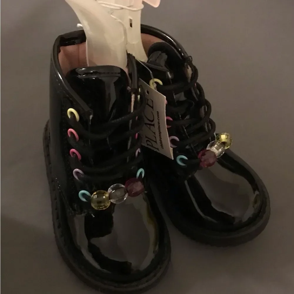 NEW - Children’s Place Black & Iridescent Toddler Girl Boots
